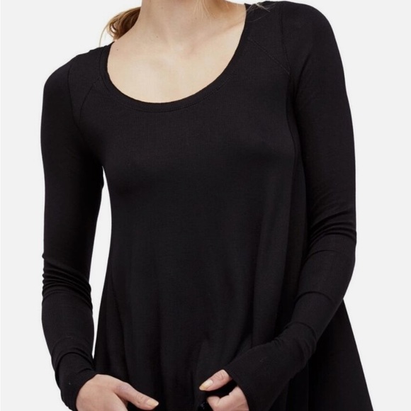 Free people January Ribbed High Low scoop neck long sleeve top - Picture 2 of 5